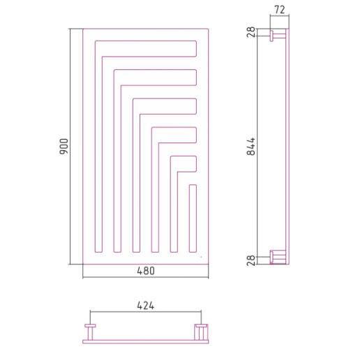 Полотенцесушитель электрический Сунержа Космополит 48х90 см алюминий - фото 3
