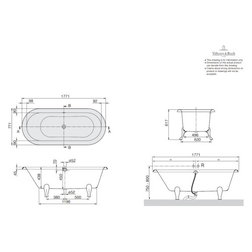 Ванна Quaryl Villeroy & Boch Hommage UBQ180HOM700V-01 - фото 4