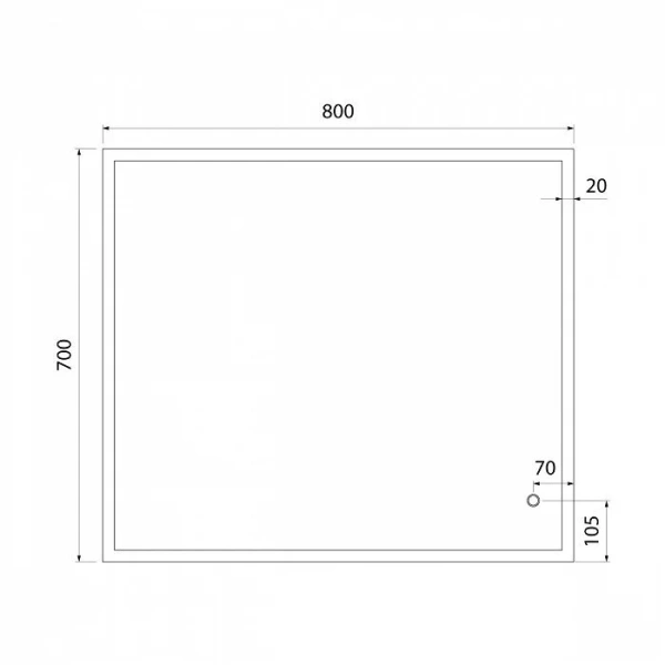 Зеркало с подсветкой IDDIS Brick 80 см прямоугольное, нет в наличии - фото 2
