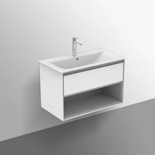 Тумба под раковину подвесная Ideal Standard Connect Air 80 см белый глянцевый, светло-серый матовый, нет в наличии - фото 2