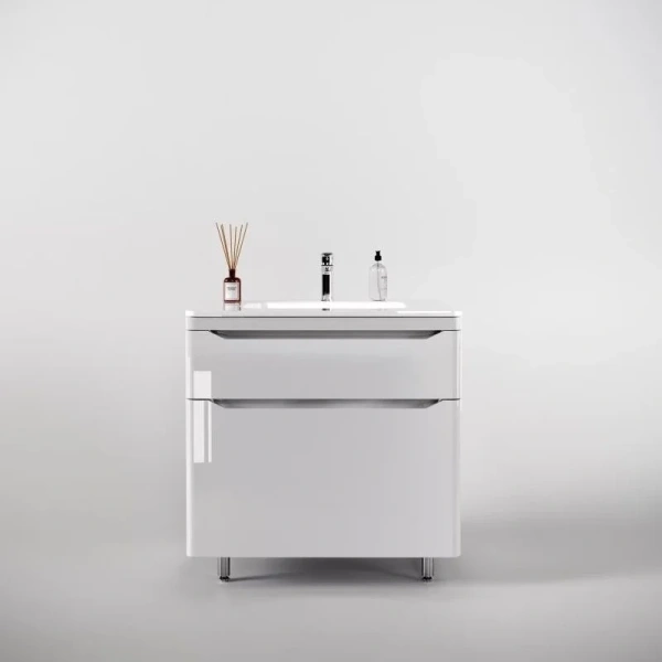 Тумба под раковину напольная Style Line Марелла Люкс Plus 70 см белый глянец - фото 1