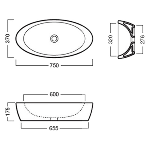 Раковина Hatria Nido Y0R201 75х35 см - фото 4