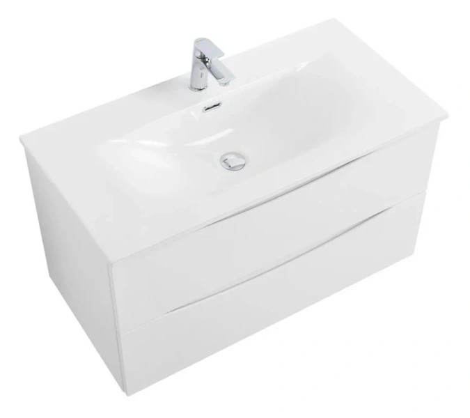 Тумба под раковину подвесная BelBagno Marino-Cer-N 80 см Bianco Lucido, подвесная, пристенная - фото 4