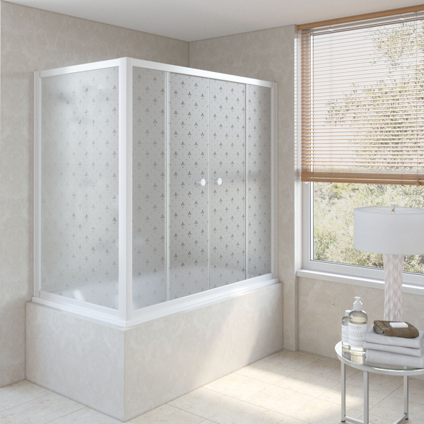 Душевая шторка на ванную стекло флёр-де-лис Vegas-glass Z2V+ZVF 160х75 R05 L - фото 41