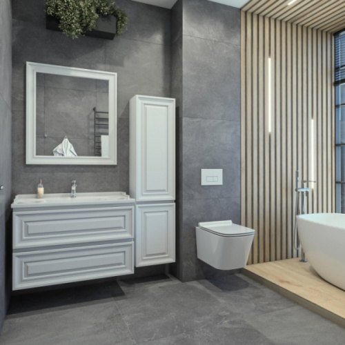 Тумба под раковину подвесная Caprigo Ponza-A 90 см Bianco, моноблок - фото 5