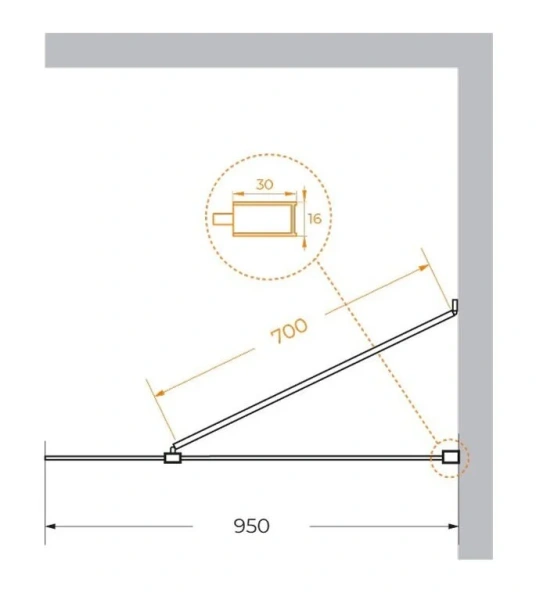 Душевая перегородка Cezares Liberta 95 см профиль хром - фото 2