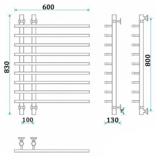 Полотенцесушитель водяной Energy Rose 60x80 - фото 3