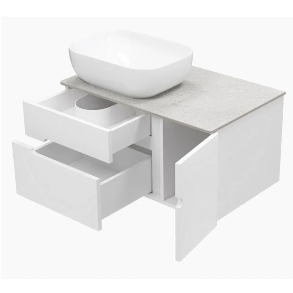 Тумба с раковиной подвесная Misty Роял П-Роя-01080-0 80 см с двумя ящиками, 80 см - фото 6