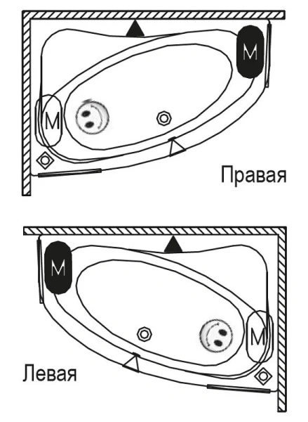 Ванна акриловая Riho Lyra ba6800500000000 153x100 см, без гидромассажа, недорогие, с ручками, большие - фото 5
