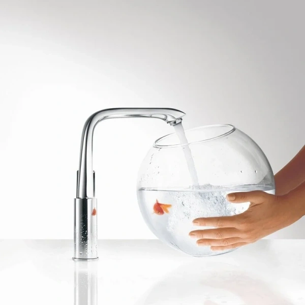 Смеситель для раковины Hansgrohe Metris поворотный излив - фото 3