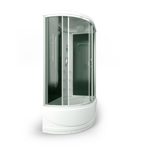 Душевая кабина правосторонняя, задняя стенка чёрная, стекло тонированное, Erlit Comfort ER4512TPR-C4, с высоким, глубоким поддоном, глубокий поддон - фото 3