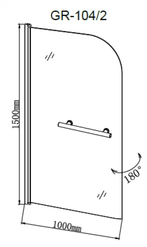 Шторка для ванны Grossman 100х150 см распашная - фото 2