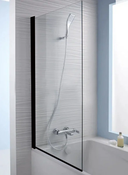 Шторка для ванны Jacob Delafon Struktura 80х140 см профиль черный - фото 1
