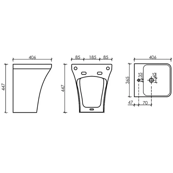 Раковина Ceramica Nova Dion 36 см подвесная, белая - фото 2