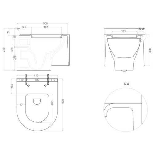 Схема, безободковые, сиденье с микролифтом  - фото 5