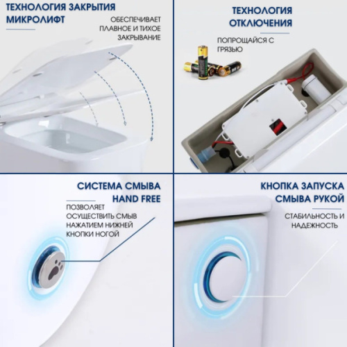 Унитаз напольный Ceruttispa Argentera с функцией импульсного смыва - фото 4