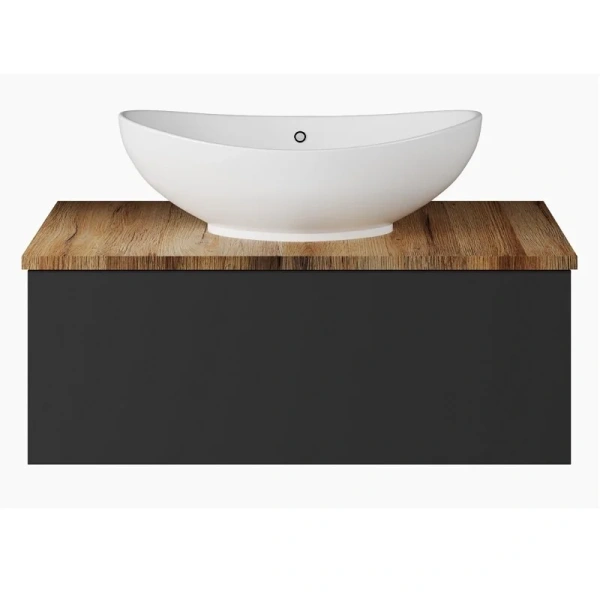 Тумба с раковиной подвесная Misty Ива 80 см с ящиком