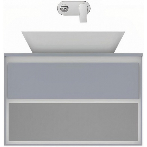 Тумба под раковину подвесная Ideal Standard Connect Air 80 см светло-серый глянцевый, белый матовый, современная, hi-tech - фото 3