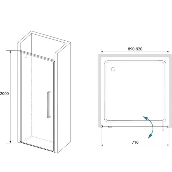 Душевая дверь в нишу RGW Stilvoll SV-02 06320209 90 см распашная, современные, hi-tech - фото 2