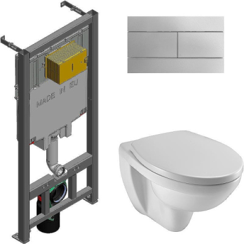 Унитаз с инсталляцией Jacob Delafon Patio клавиша хром - фото 1