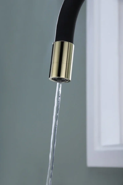 Смеситель для кухни Paulmark Salix золото/черный, на мойку, на столешницу - фото 6