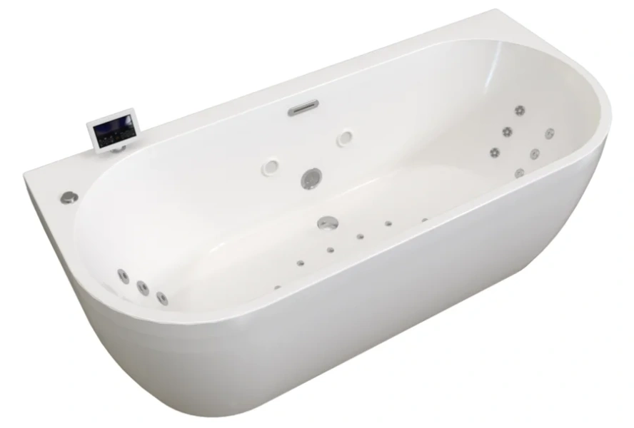 Гидромассажная ванна Радомир Вальс Макси 1-85-2-0-0-188, 180 x 80 см, рама-подставка, фронтальная панель съемная, слив-перелив, гидромассаж Excelent хром КУ 500, датчик уровня воды, хромотерапия 2 лампы, массаж спин, аэромассаж, белая, прямоугольные - фото 5