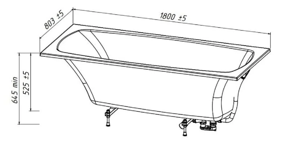 Ванна из искусственного камня Belux Виктория ВВИ-1800, 4810924269225, 180 x 80 см, белый - фото 2