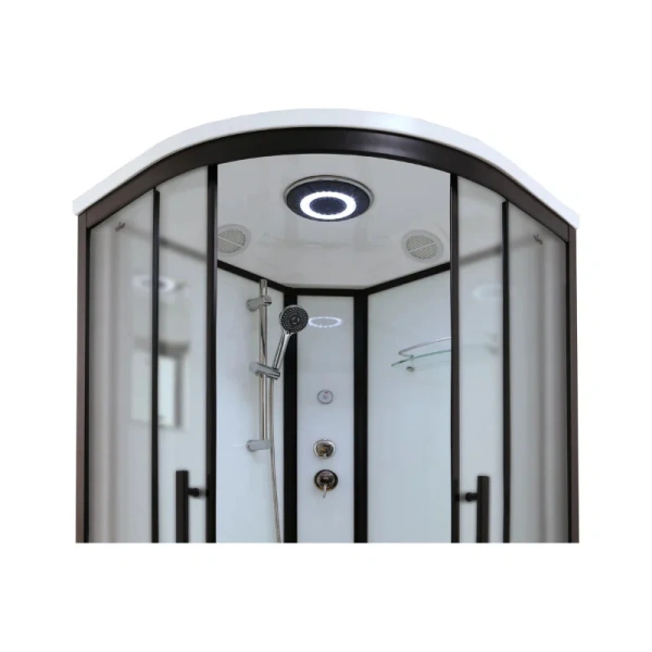 Душевая кабина Timo Standart 90x90 см профиль черный стекло матовое - фото 3