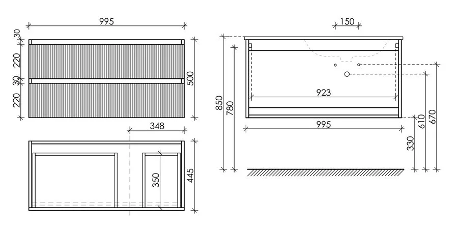 Тумба под раковину подвесная Sancos Snob T 100 см правая, beige soft, по запросу - фото 2