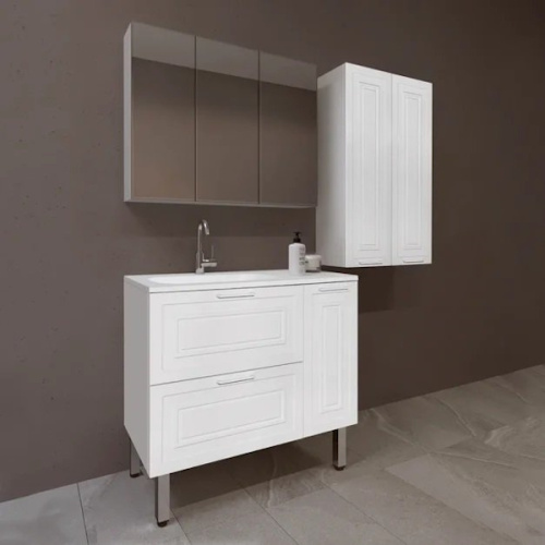 Тумба с раковиной Style Line Альба ЛС-00001005 90 см с бельевой корзиной - фото 3