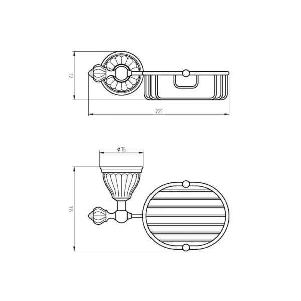 Решетка для ванной Migliore Olivia керамика с декором платина, хром, классические, ретро, декорированные - фото 2