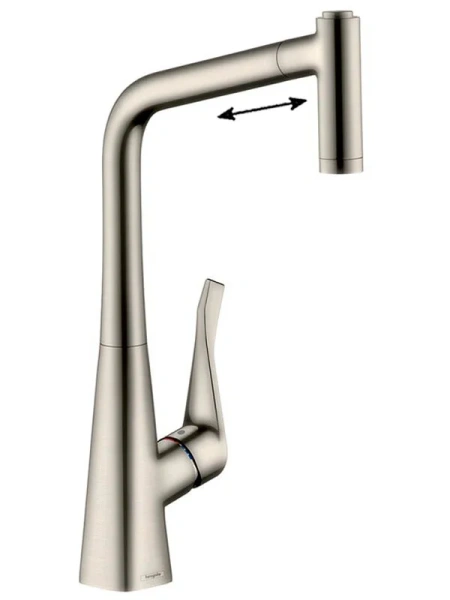 Смеситель для кухни Hansgrohe Metris 14820 с выдвижным изливом