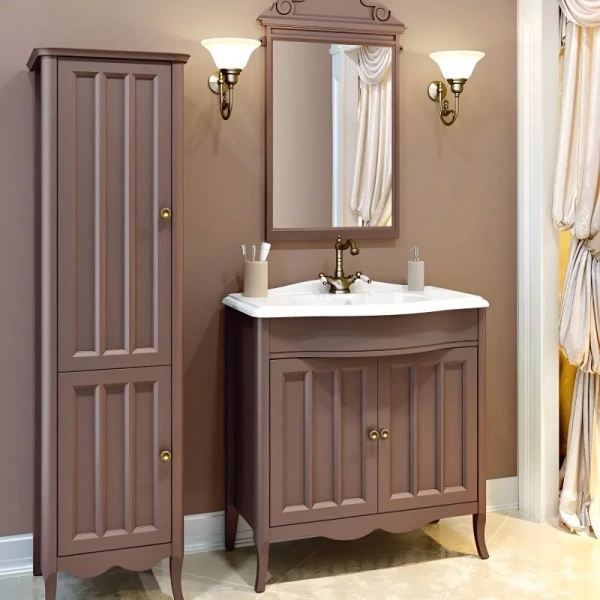 Тумба под раковину напольная Caprigo Marsel 80 см шоколад, классика, ретро - фото 3