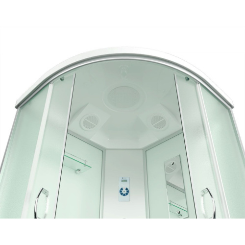 Душевая кабина, задняя стенка белая, стекло матовое, Erlit Comfort ER 4510TP-C3, с раздвижными дверьми - фото 6