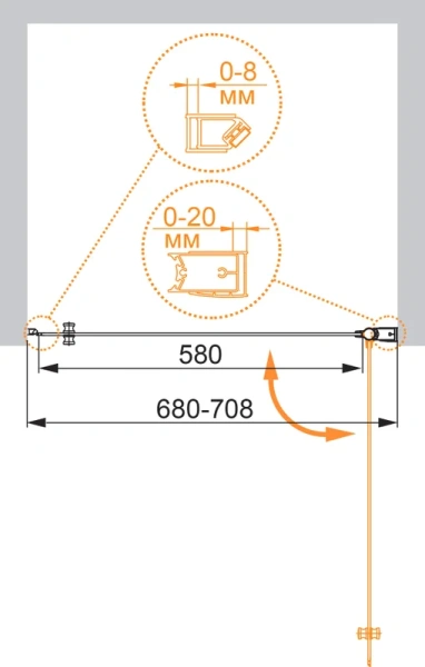 Душевая дверь Cezares Elena 70 см правая, распашные - фото 6