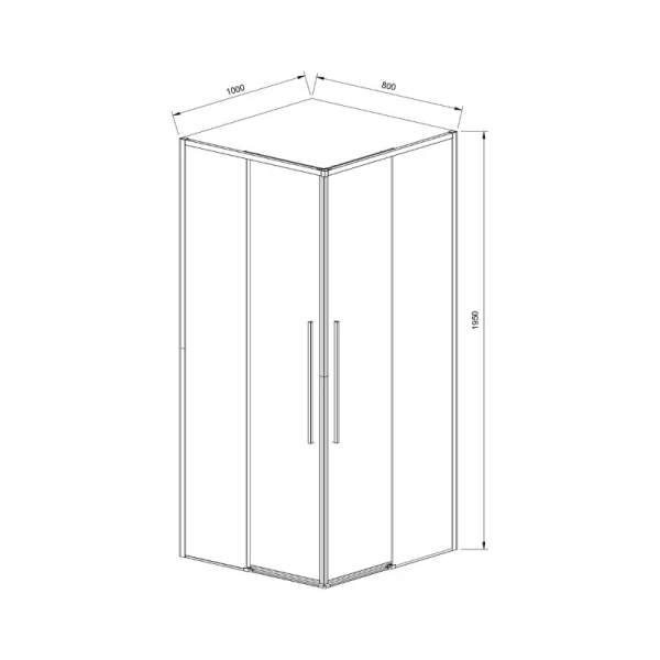 Душевой уголок Vincea Slim-N 100х80 см профиль вороненая сталь, прямоугольные - фото 2