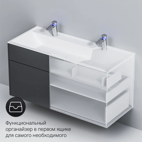 Тумба под раковину подвесная Am.Pm Inspire 2.0 120 см графит матовый, комплект (набор) - фото 8