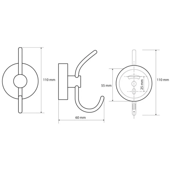 Крючок для ванной Bemeta Omega двойной - фото 2