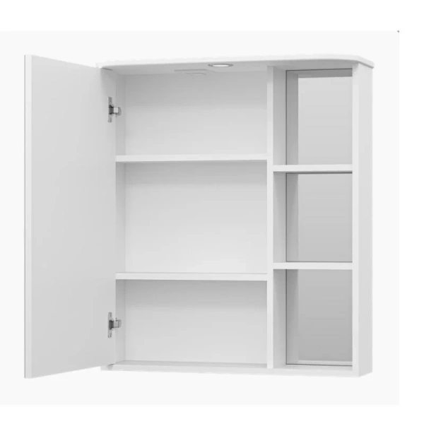 Зеркальный шкаф, зеркало справа, полочки слева, цвет белый, Misty Венера index_2 - фото 7