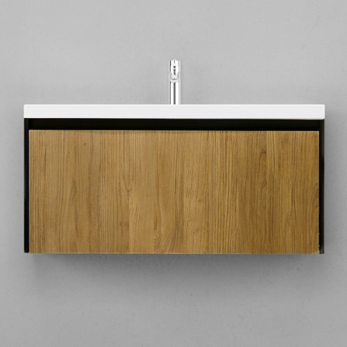 Тумба под раковину подвесная Velvex Klaufs 99 см черная/шатане, по запросу - фото 2