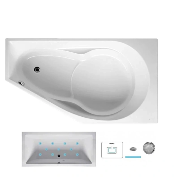 Ванна гидромассажная Riho Yukon 160 x 90 см, AIR, левая/правая - фото 1