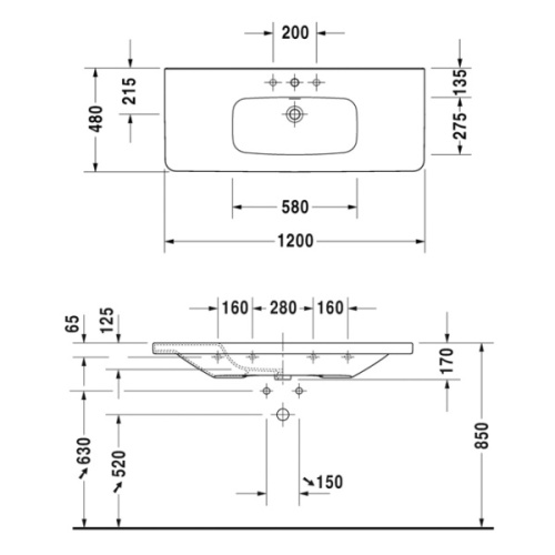 Схема, накладные (на столешницу) - фото 2