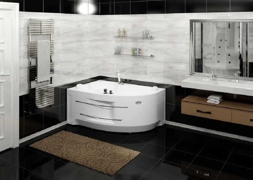 Ванна гидромассажная акриловая Vannesa Massage Ирма с полотенцедержателем, 169 х 110 см, система актив хром, левая/правая - фото 4