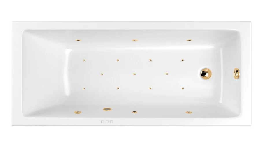 Ванна гидромассажная Whitecross Wave Relax, 160 х 70 см, увеличенная толщина акрила, усиленная армировка, белый/золото, 0101.160070.100.RELAX.GL - фото 1