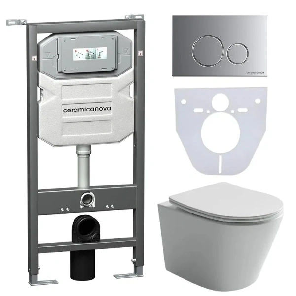 Унитаз с инсталляцией Ceramica Nova Balearica CN6000_1001 с сиденьем микролифт