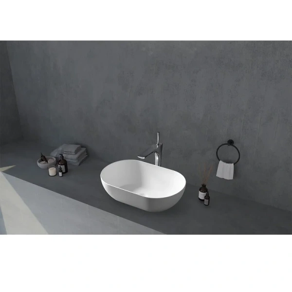 Раковина Abber Stein 56 см белая матовая - фото 4