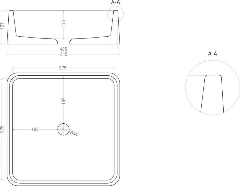 Раковина Salini Gloria 02 41 см белый матовый, квадратная - фото 5