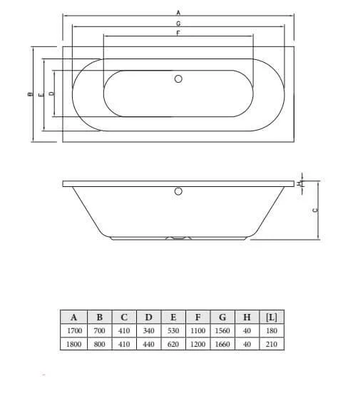 Акриловая ванна C-Bath Cora CBQ001002 180 х 80 см, белая - фото 2