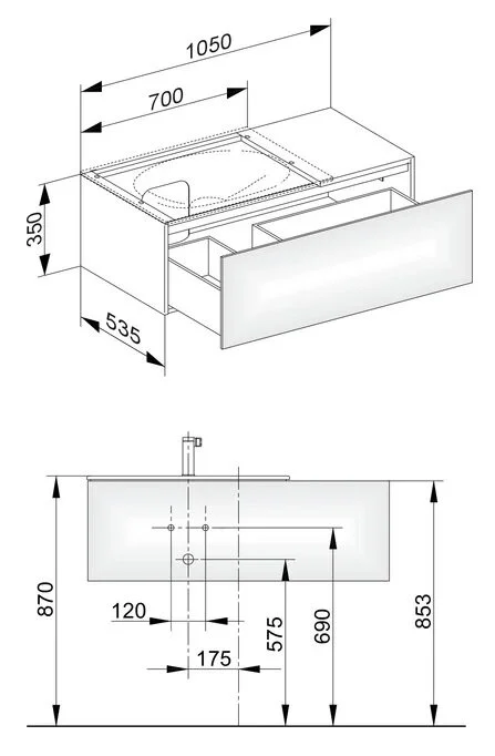 Тумба с раковиной подвесная Keuco Edition 11 31153380000 105 см МДФ - фото 2