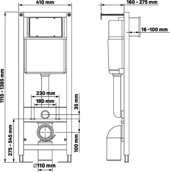 Унитаз с инсталляцией Berges Gamma клавиша белая/хром глянец index_3 - фото 10